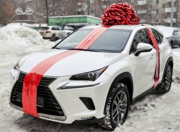 большой подарочный бант на машину автомобиль в москве упаковка огромнымбантиком Большой красный бант на крышу - 6500 руб.