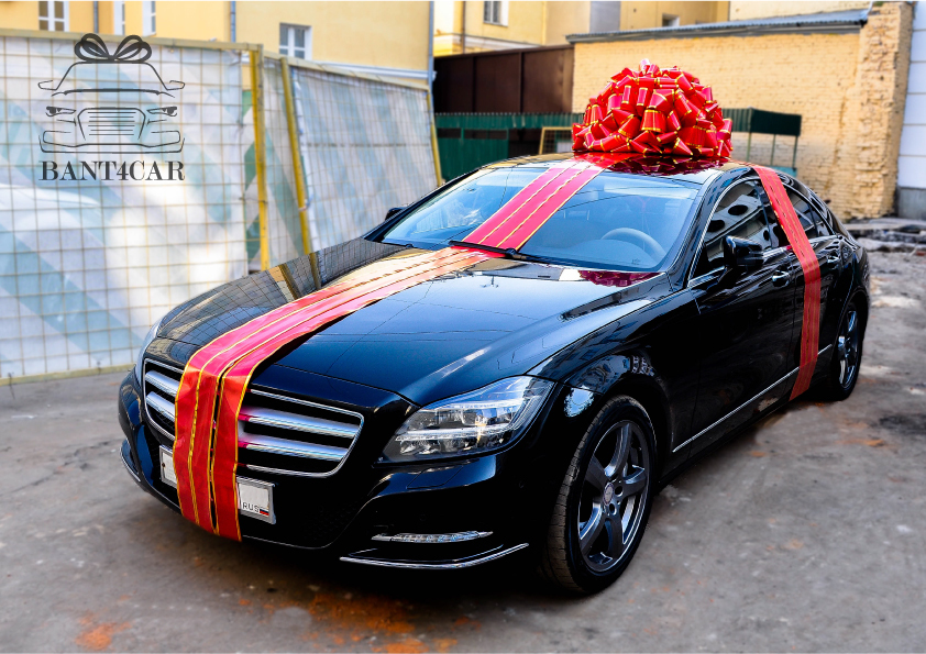 Красный бант на машину большой подарочный купить в москве